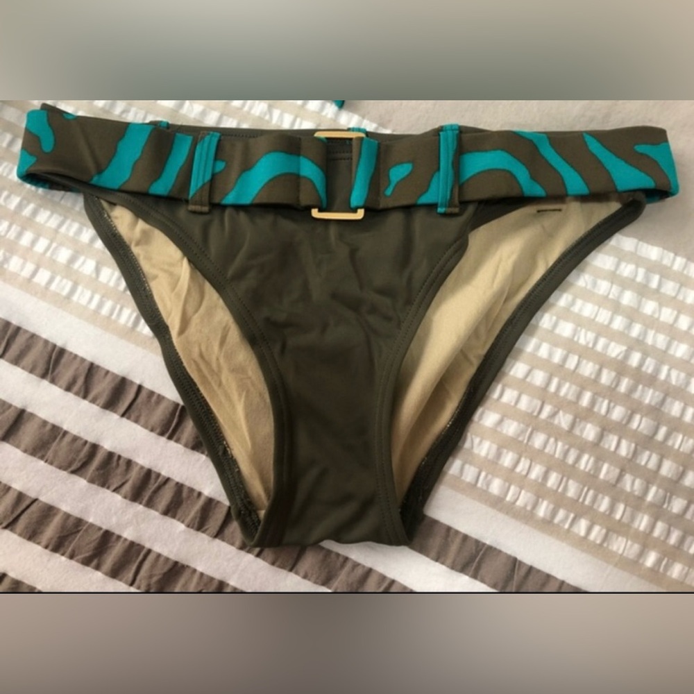 Victoria's Secret Olive and Teal Bikini Bottom